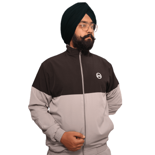 Tracksuit-(Light Grey & Black)-(NS Lycra)-MORNIVA Tracksuit-(Light Grey & Black)-(NS Lycra)-MORNIVA