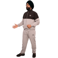 Tracksuit-(Light Grey & Black)-(NS Lycra)-MORNIVA Tracksuit-(Light Grey & Black)-(NS Lycra)-MORNIVA